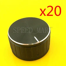 20 PCS Black Knob 30*17mm Cap Rotary Switch CD Player Volume Pointer Hole 6mm