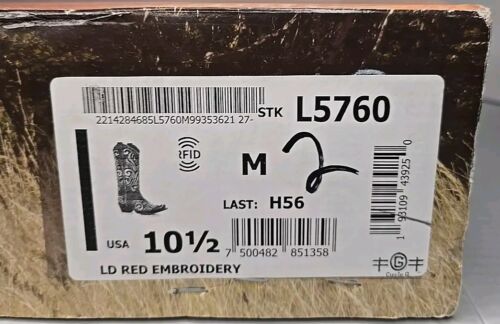 Size 10.5 Womens Corral Circle G Western Red Embroidery Boots L5760 - Picture 8 of 8