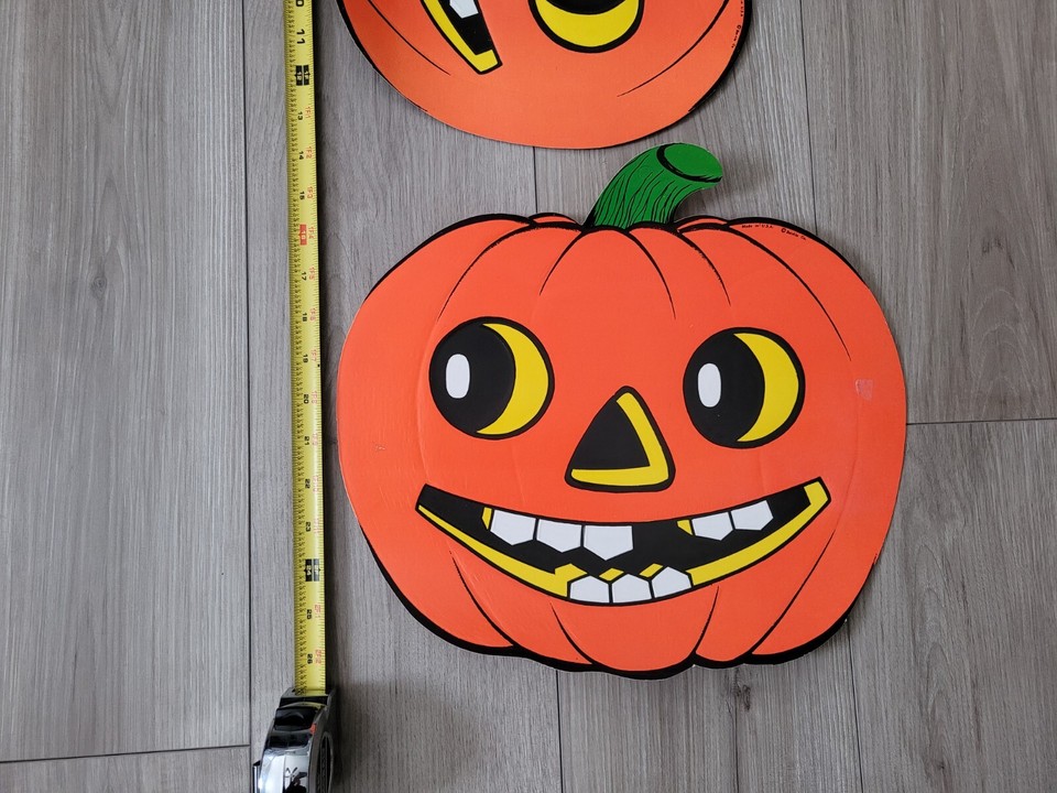 2 Vintage DieCut Beistle Co. Pumpkin JackOLantern Halloween