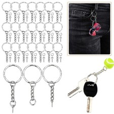 50X Ring Key Chains Kits Keyring With Eye Screw DIY Accessories Jewelry Making