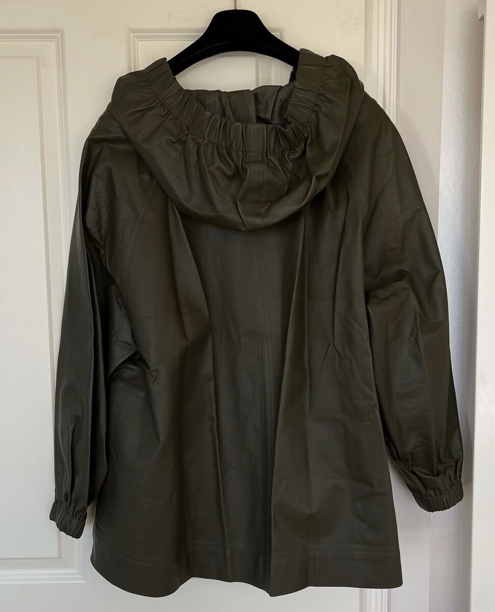 ジャケット・アウター CELINE sheep leather green jacket 46 Celine Leather Jacket, Size 38 FR