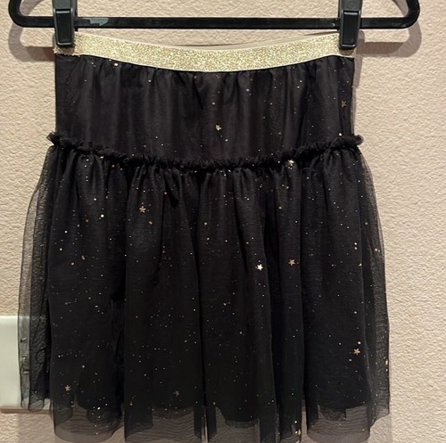 Crewcuts XL Black Tulle Skirt Gold Stars Constellations - Picture 4 of 11