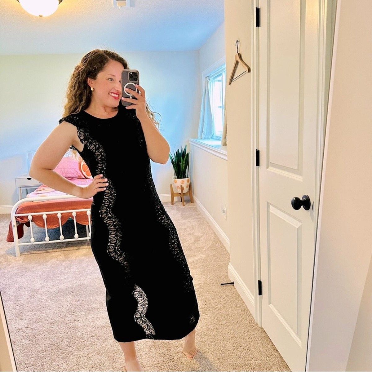Sea New York Black Lace Maxi Dress Small