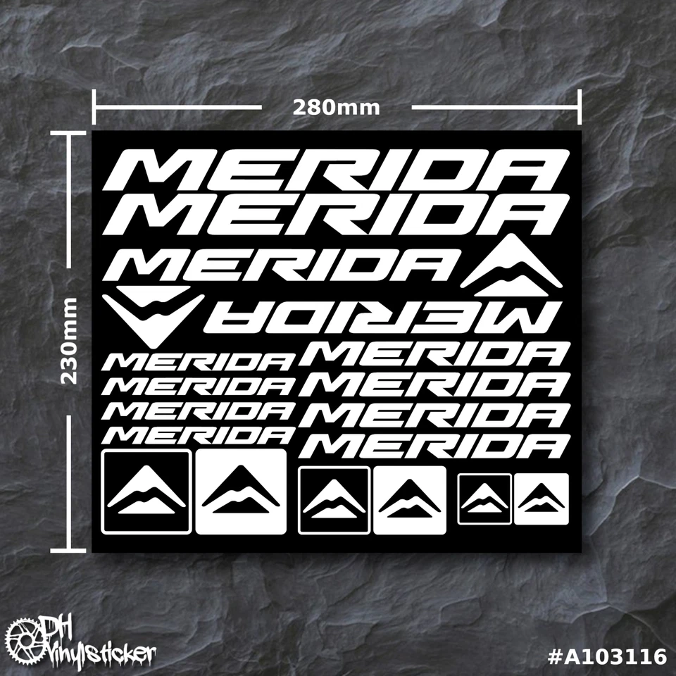 Merida Stickersatz Weiß | Aufkleber Set Fahrrad eBike Dirt BMX Race eMTB