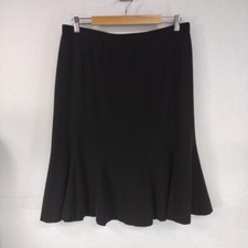 Falda Focus 2000 para mujer línea 14 A panel acampanado hasta la rodilla cremallera botón negra