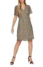 Women's Vero Moda Kay Cheetah Print Wrap Minidress, Size Medium - Beige