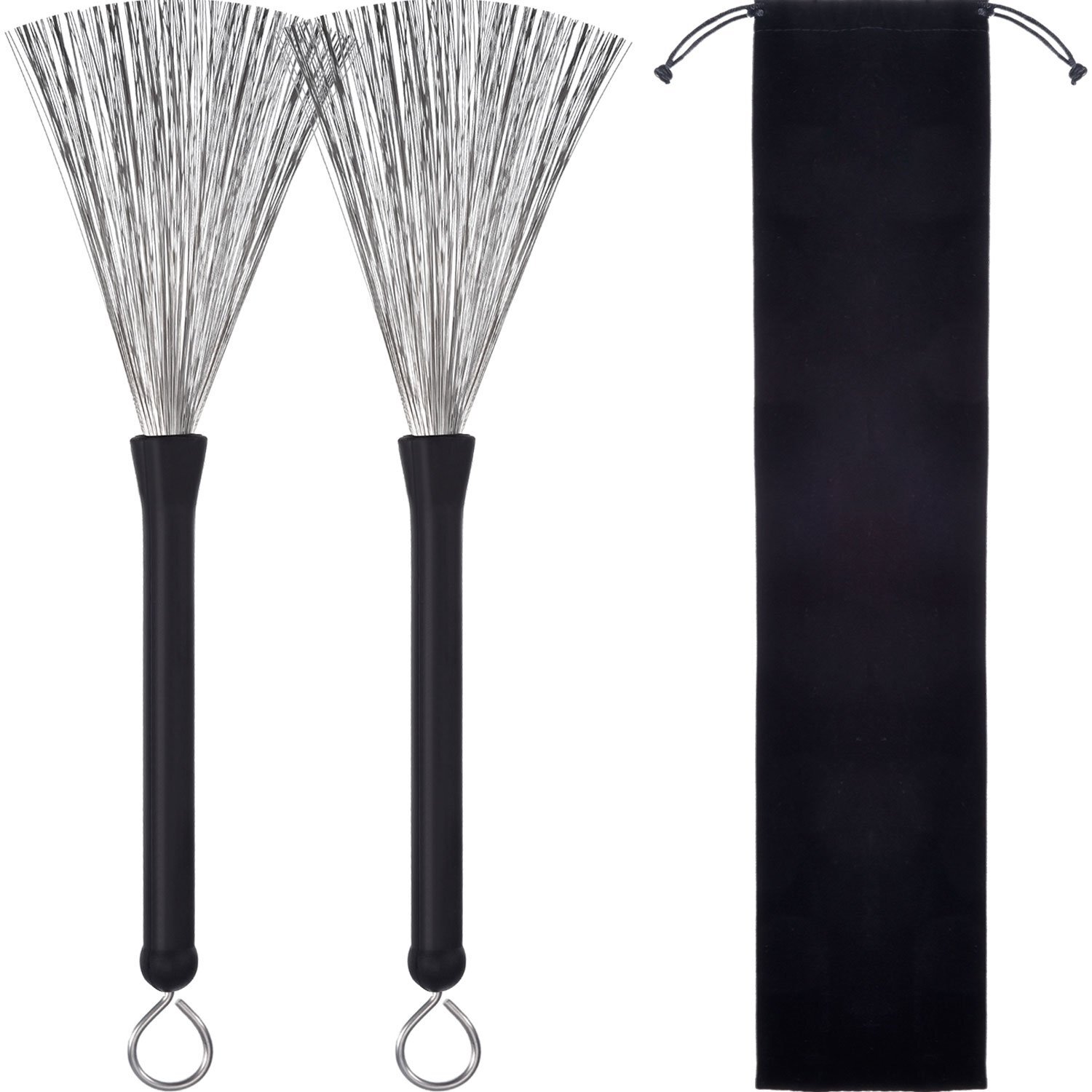 Pangda Retractable Wire Drum Brushes 1 Pair - Durable Drum Sticks Brush for Percussion