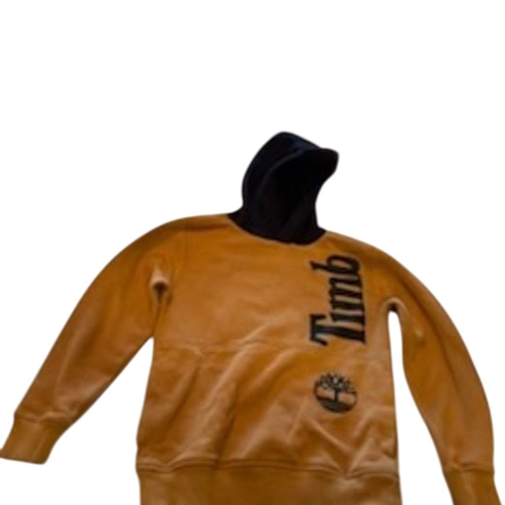 Timberland Boys Gold Pullover Hoodie Youth Size Long Sleeve Casual fair  cond