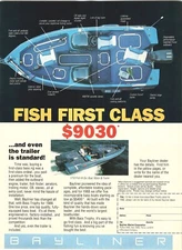 1988 Bayliner Bass Trophy Fishing Boat Magazine Print Ad - Fish First Class