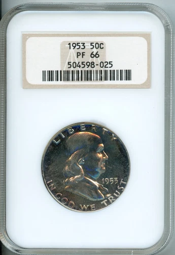 NGC - Franklin Half Dollar - 50c - 1953  - PF-66