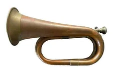 HORN BOY SCOUT SIGNAL INSTRUMENT INDIA BRASS COPPER BUGLE US MILITARY CAVALRY