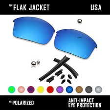 Anti Scratch Polarized Replacement Lenses  Rubber Kits for-Oakley Flak Jacket
