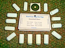 Pool Cue Tips, 15 Assorted Push On / Slip On, More Most Popular Sizes You'll Use