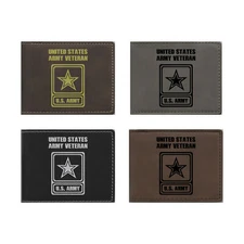 Military Gifts Engraved Wallet Leatherette United States Army Veteran