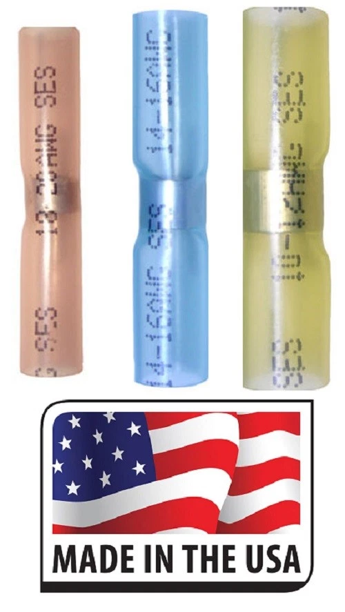 (75) 3M SOLDER & SEAL NO CRIMP HEAT SHRINK BUTT CONNECTORS 22-10 AWG MARINE WIRE