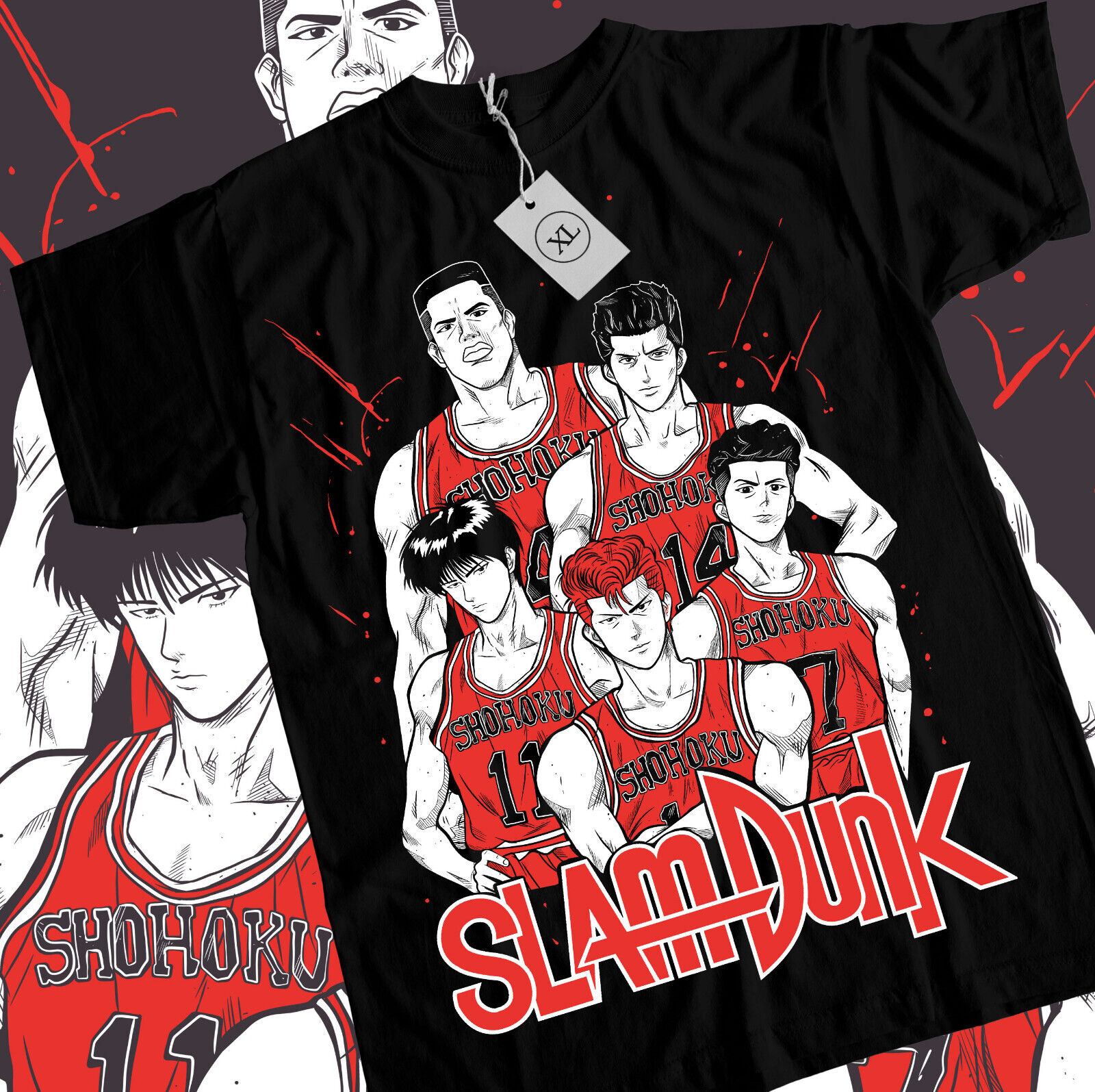 Slam Dunk Classic graphic Short sleeve T-shirt Large Size For Men