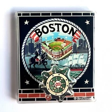 Boston Acrylic Magnet with Rotating Nautical Wheel - Iconic Souvenir