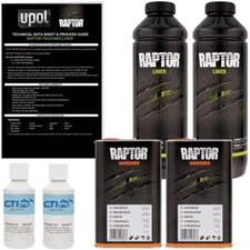 UPOL Raptor Ford White Urethane SprayOn Truck Bed Liner W/Gun 2L