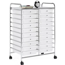 20 Drawer Rolling Storage Cart Bin Tools for Office School Home Studio Organizer