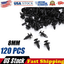 120pcs 8mm Bumper Clips Retainer Auto Car Plastic Rivets Fastener Fender Push
