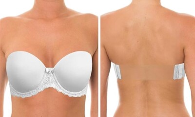 YANDW Strapless Lightly Padded Full Figured Coverage Bra Clear Back 42C (B25)
