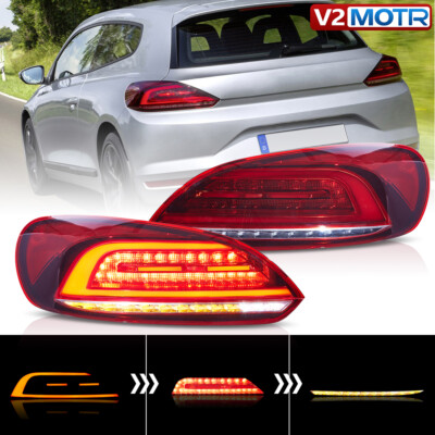 VLAND LED Red Rear Taillights w/Sequential Indicator For VW Scirocco MK3 2009-14