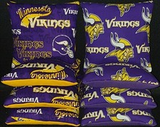 Set Of 8 Minnesota Vikings NFL Football Cornhole Bean Bags FREE SHIPPING