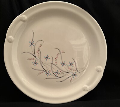 Vtg Taylor Smith Taylor Ever Yours Windemere Handled Cake Plate 10 7/8 