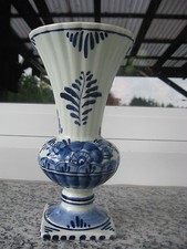 VASE FAÏENCE DELFT Décor FLEURS 17 haut