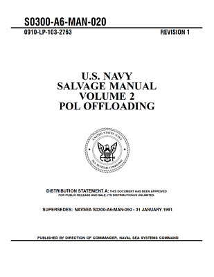 148 Page Revision 1 2013 NAVY SALVAGE MANUAL VOLUME 2 POL OFFLOADING on CD