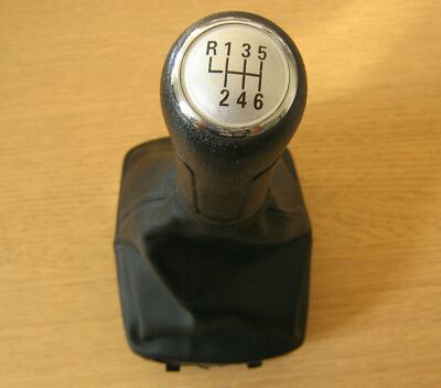 Gear Shift Knob Knob 6 Speed + Leather Shift Cover For VW Polo 9N 9N2 2002-2009