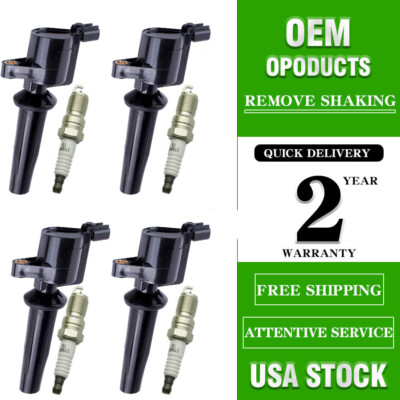 4X Energy Ignition Coil & Iridium Spark Plug for Ford C-Max Escape Fusion FD505