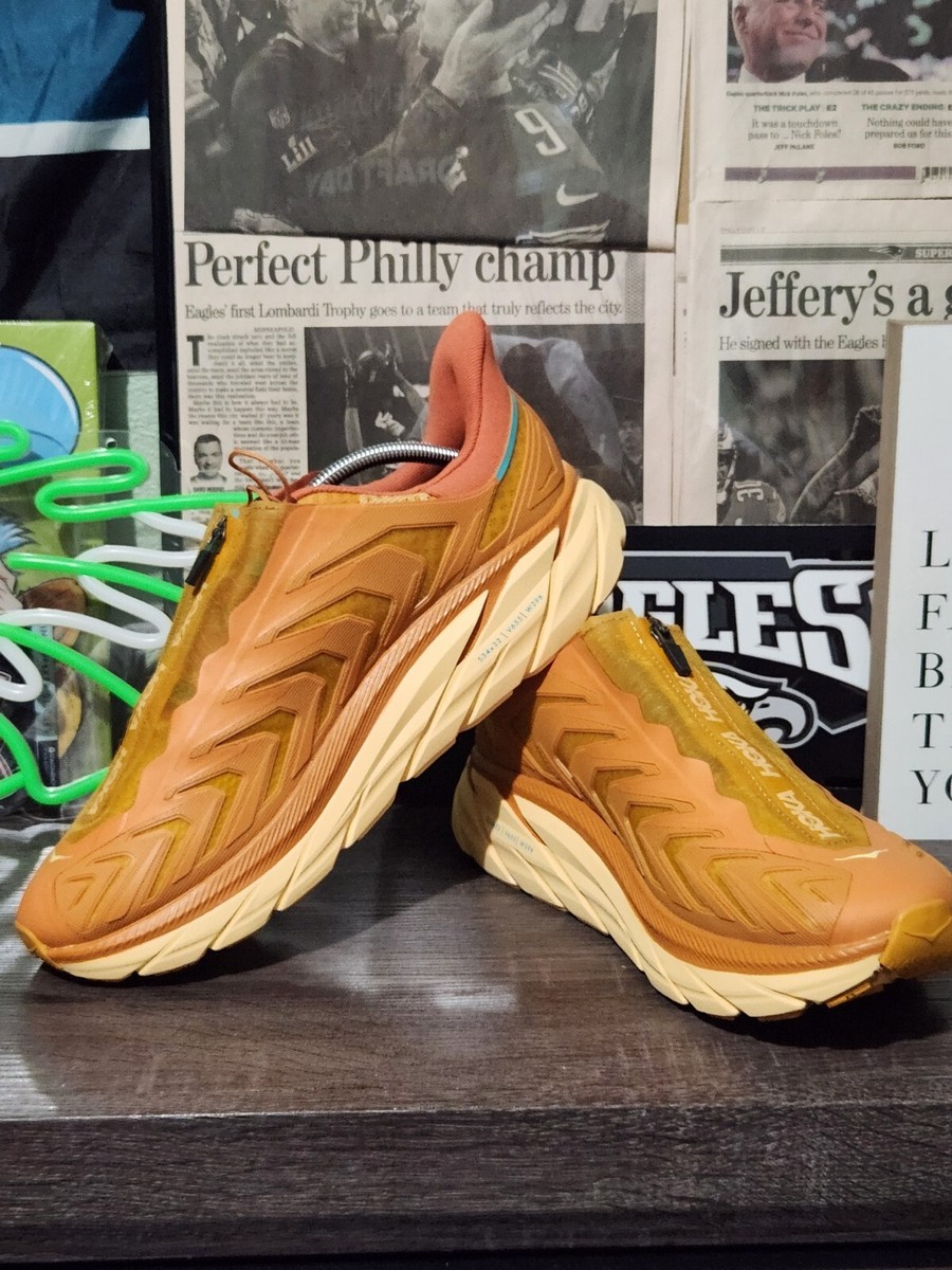 Hoka One One Project Clifton Shoes‎ Mens 12 Orange Running Sneakers 1127924 DSBO Hoka Oneone Project Clifton Color Desert Sun Burnt Ochre  main image 2