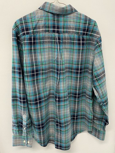 Camisa informal de manga larga a cuadros verde Banana Republic para hombre L 0824 - Imagen 4 de 6