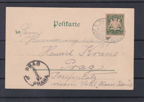 Bayrische Landesausstellung 1896 Gruss aus Nürnberg gelaufen nach Prag - Picture 2 of 2