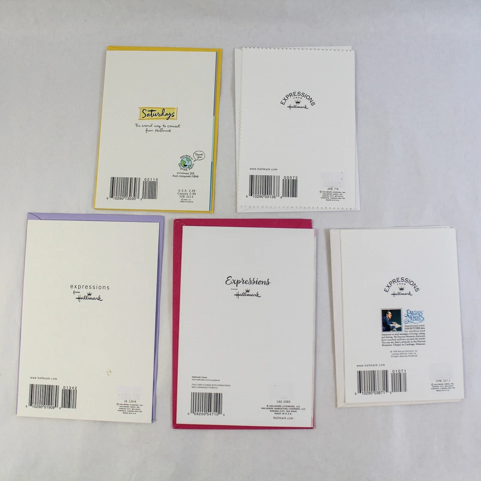 Lote de 5 tarjetas de felicitación de sello para aniversario, cumpleaños, bautizo Foto 2 de 4