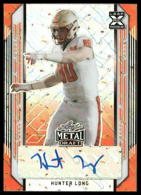Hunter Long Rookie AUTO /7 2021 Leaf Metal Draft #BA-HL1 Boston College Eagles