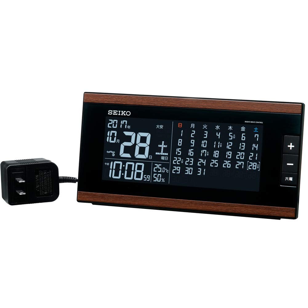 Seiko Clock Seiko Clock Alarm Clock Radio Wave AC Type Digital Monthly Calendar