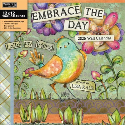 Wells Street by Lang,  Embrace The Day 2026 Wall Calendar, 12'' X 12'', 12-Month