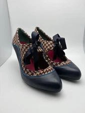 Poetic Licence Stand Out Navy Mary Janes Pumps Shoes Old Fashion Lacings 8.5