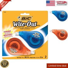 Wite-Out EZ Correct Correction Tape, White, No Dry Time, Tear Resistant Tape, 2-