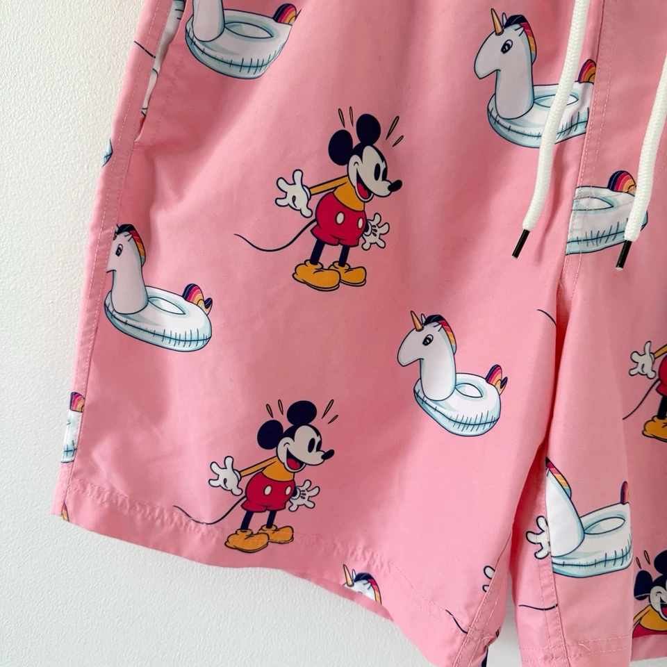Shorts de tabuleiro Neff Disney Mickey Mouse masculino L rosa unicórnio vôlei grande - Imagem 2 de 4