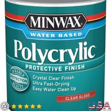 Clear Gloss Polycrylic Protective Finish Wood Coating Furniture Cabinets 1 Qt US