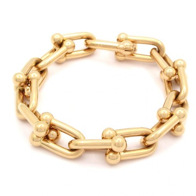 TIFFANY&Co. Hardware Large Link 18K Rose Gold Bracelet | eBay