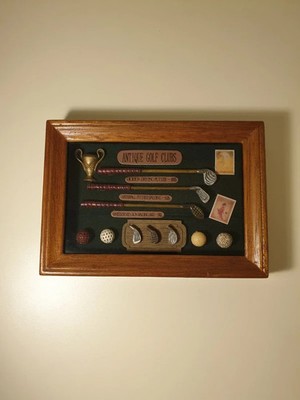 Vintage Golf Shadow Box im Holzrahmen