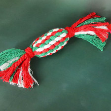 Christmas Dog Toy Cotton Rope Knot Interactive Ball for Puppy Chihuahua Large Do