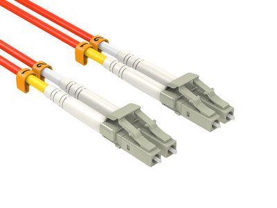 8m OM1 LC to LC UPC Duplex Corning Fiber Optic Cable MultiMode 62.5/125 OFNR ...