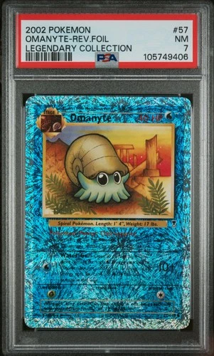 Pokemon Omanyte Reverse Holo Legendary Coll. 57 PSA 7