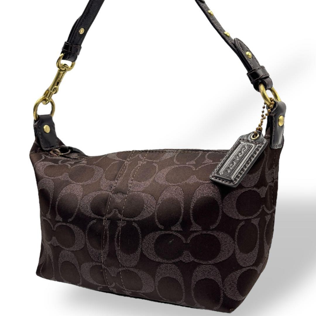 Coach Brown Leather One-Shoulder Bag Y2K Grunge 2000s