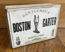 Antique Box w/ Label Ad Gentlemen’s Boston Garter Illustrated Department Store